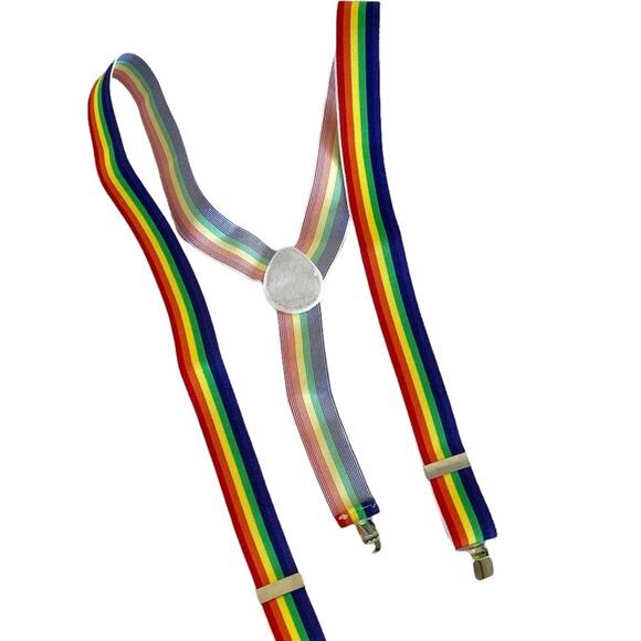New rainbow adult one size adjustable stretch suspenders A1 8060 - Picture 1 of 6